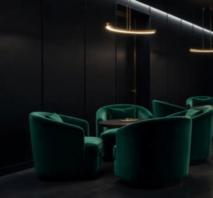 Atmoszférikus luxus póker lounge meleg fényekkel